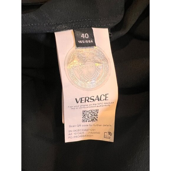 Versace Satin Lace-Embroidered black Midi Slip Dress Size 40/ US 4 - Picture 14 of 15